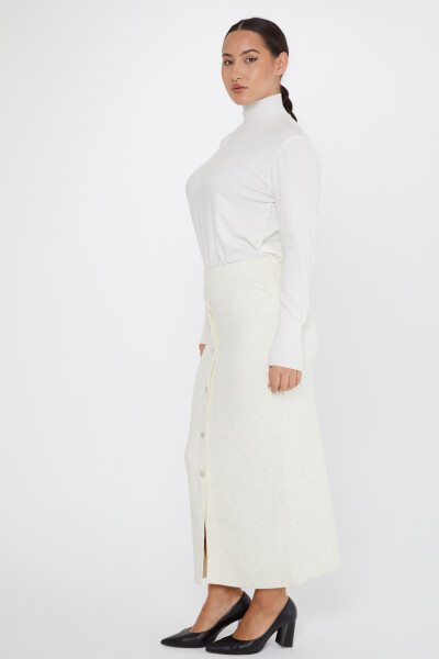 تنورة تريكو مطرزة بالحجر إكرو - 31031 | كازي (مجموعة من 4 M-L-XL-2XL) - Kazee (1)