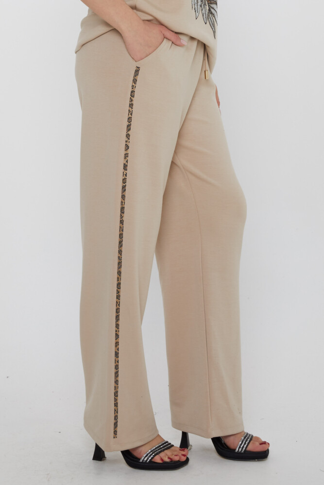 طقم رياضي - بنقشة النمر - بيج - 17876 | كازي (طقم من 3 قطع، مقاسات L-XL-2XL) - 5