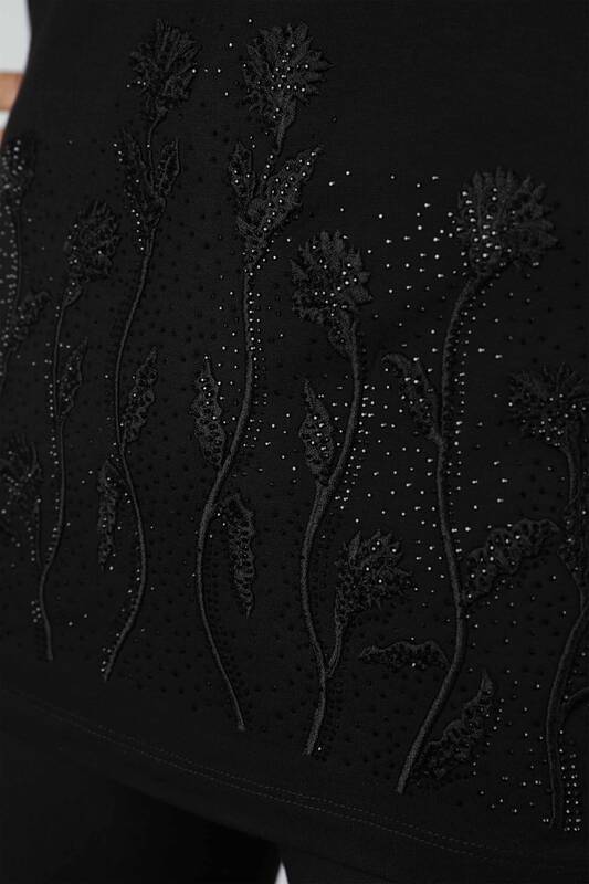 Toptan Bayan Bluz Çiçek Desenli Nakış İşlemeli - 77635 | KAZEE