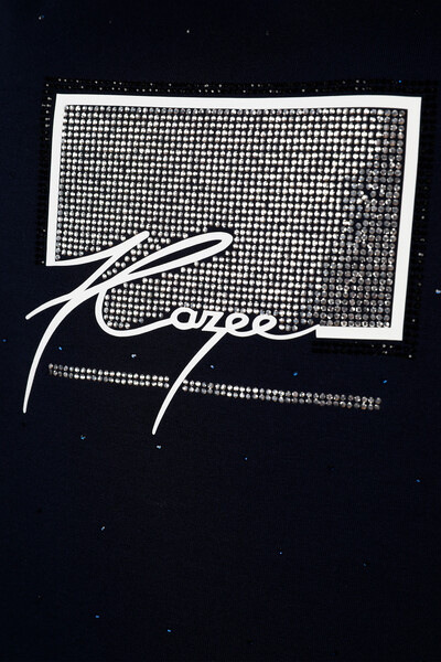 Toptan Bayan Bluz Kazee Logolu Taş Nakış İşlemeli - 78929 | KAZEE - Thumbnail