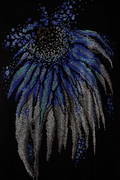Toptan Bayan Bluz Taş İşlemeli Çiçek Detaylı - 78943 | KAZEE - Thumbnail