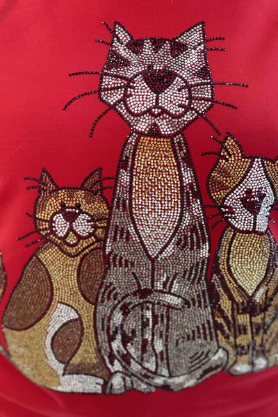Toptan Bayan Eşofman Takımı Kedi Detaylı ve Kapüşonlu - 17257 | KAZEE - Thumbnail