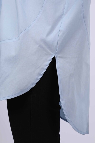 Toptan Bayan Gömlek Omzu Taş Detaylı Oversize - 20007 | KAZEE - Thumbnail