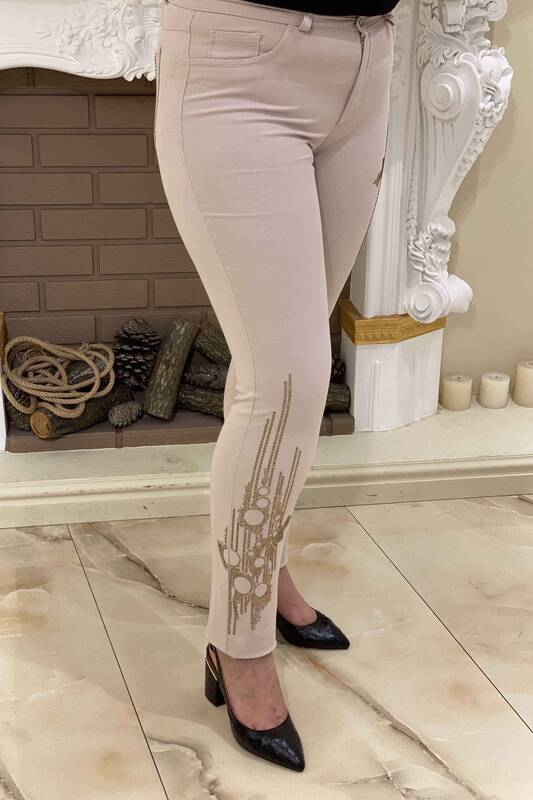 Toptan Bayan Pantolon Taş İşleme Detaylı - 3306 | KAZEE