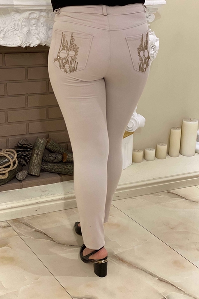 Toptan Bayan Pantolon Taş İşleme Detaylı - 3306 | KAZEE - Thumbnail