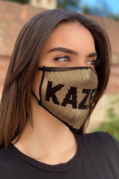 Toptan Kadın Maske Taş İşlemeli - 358 | KAZEE - Thumbnail