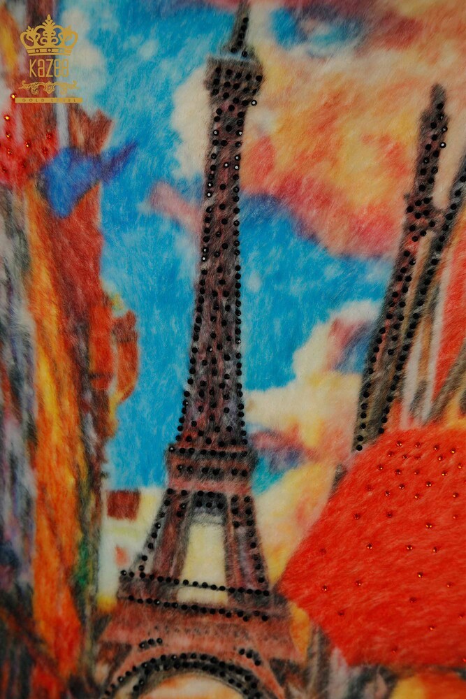 Toptan Kadın Angora Triko Dijital Baskılı Dijital - 40018 | KAZEE - 3