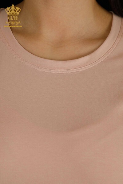 Toptan Kadın Bluz Basic Pudra - 79562 | KAZEE - Thumbnail