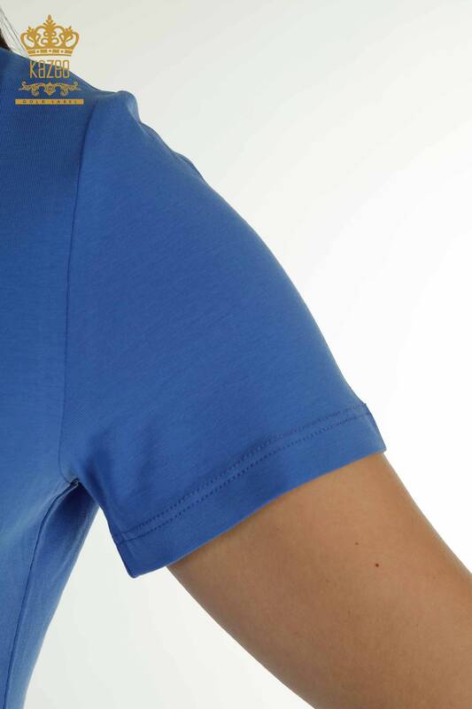 Toptan Kadın Bluz Basic Saks - 79562 | KAZEE