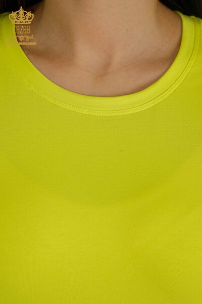 Toptan Kadın Bluz Basic Sarı - 79562 | KAZEE - Thumbnail