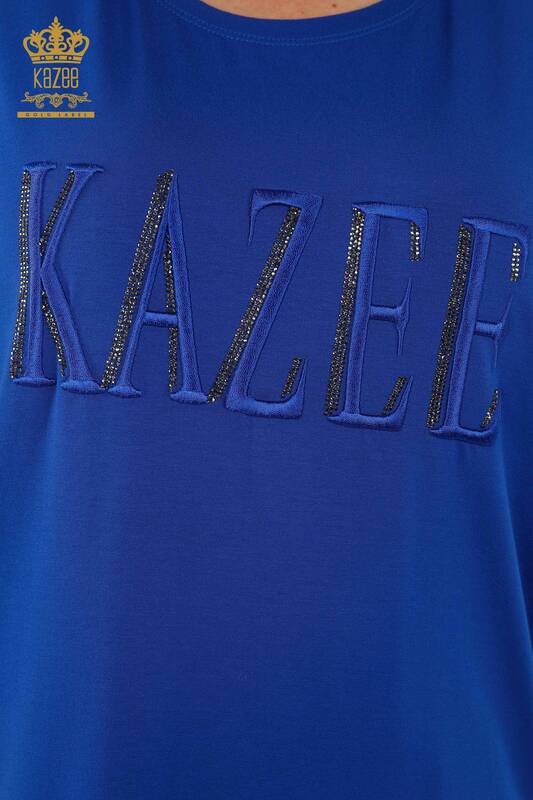 Toptan Kadın Bluz Kısa Kol Saks - 78804 | KAZEE