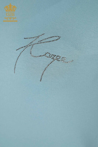 Toptan Kadın Bluz Taş İşlemeli Mint - 78918 | KAZEE - Thumbnail