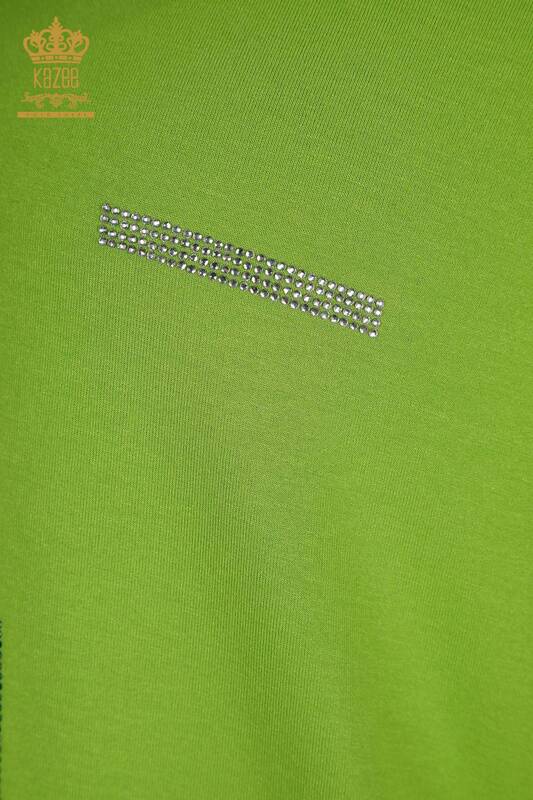 Toptan Kadın Bluz Taş İşlemeli Yeşil - 79365 | KAZEE