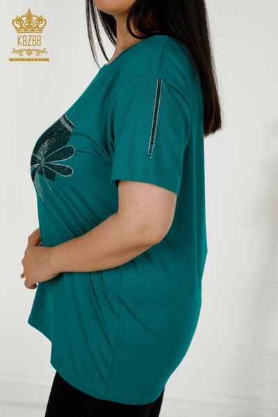Toptan Kadın Bluz Yusufçuk Detaylı Yeşil - 79370 | KAZEE - Thumbnail