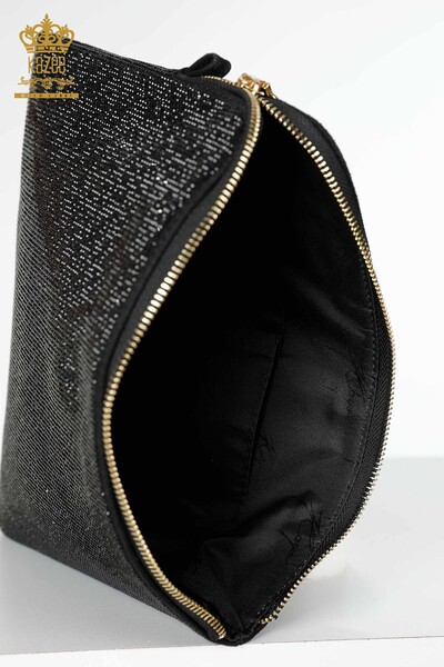 Toptan Kadın Çanta Kristal Taş İşlemeli Siyah - 526 | KAZEE - Thumbnail