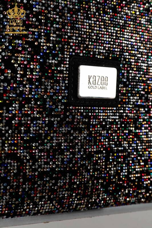 Toptan Kadın Çanta Renkli Taş İşlemeli Karma - 532 | KAZEE