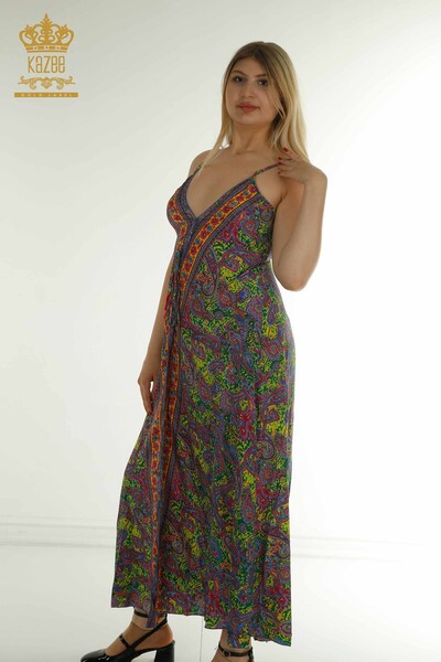 Toptan Kadın Elbise Askılı Desenli - 2404-Style-3 | D - Thumbnail