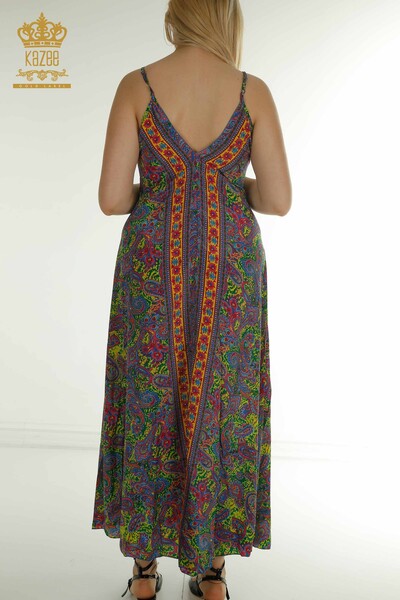 Toptan Kadın Elbise Askılı Desenli - 2404-Style-3 | D - Thumbnail
