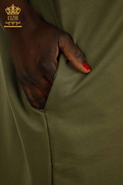 Toptan Kadın Elbise Cep Detaylı Haki - 2402-231039 | S&M - Thumbnail