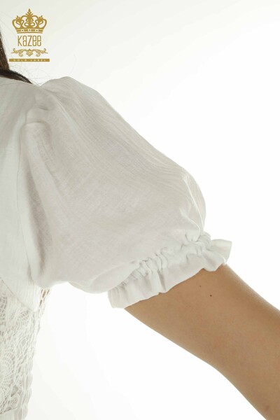 Toptan Kadın Elbise Dantel Detaylı Ekru - 2409-24043 | W - Thumbnail