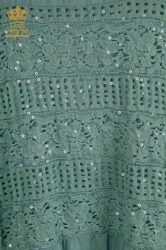 Toptan Kadın Elbise Dantel Detaylı Mint - 2404-9796 | D