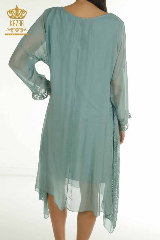 Toptan Kadın Elbise Dantel Detaylı Mint - 2404-9796 | D