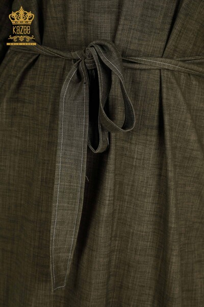 Toptan Kadın Elbise Düğme Detaylı Haki - 2403-5037 | M&T - Thumbnail