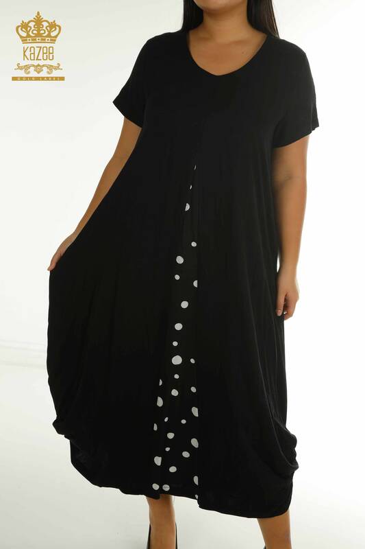 Toptan Kadın Elbise Kısa Kol Siyah Beyaz - 2405-10143 | T