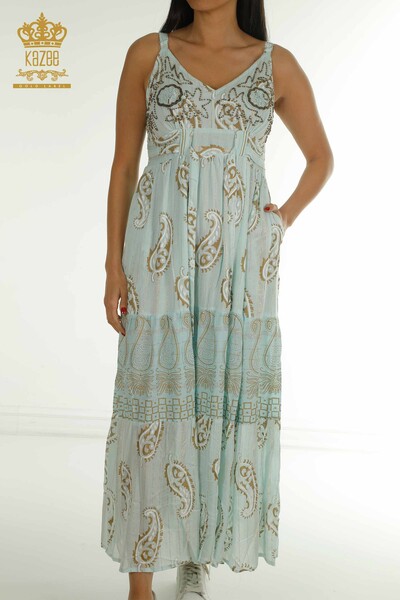 Toptan Kadın Elbise Nakış İşlemeli Mint - 2404-111 | D - Thumbnail