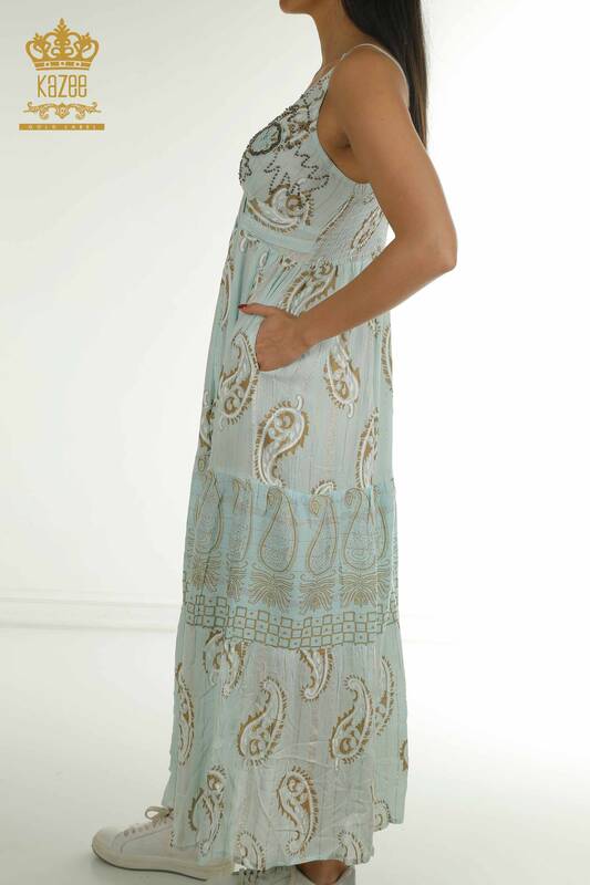 Toptan Kadın Elbise Nakış İşlemeli Mint - 2404-111 | D