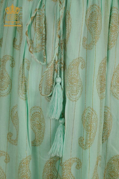 Toptan Kadın Elbise Püskül Detaylı Mint - 2402-1112 | S&M - Thumbnail