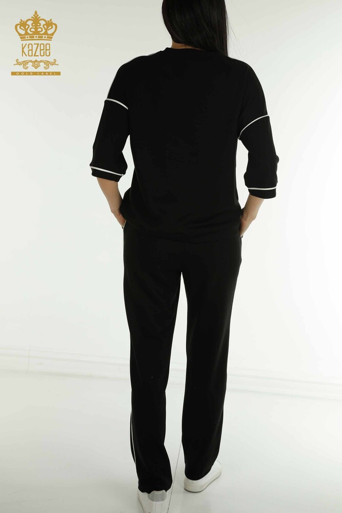 Toptan Kadın Eşofman Takımı Cepli Siyah - 17698 | KAZEE - 9