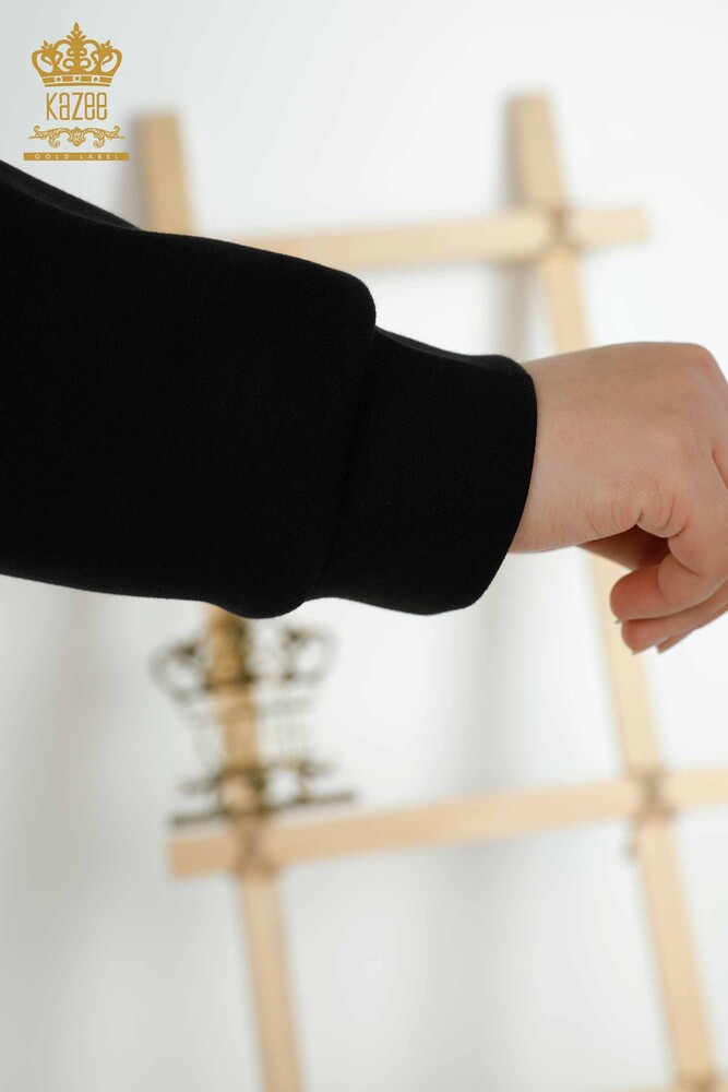 Toptan Kadın Eşofman Takımı Cepli Taş İşlemeli Siyah - 20398 | KAZEE - 9