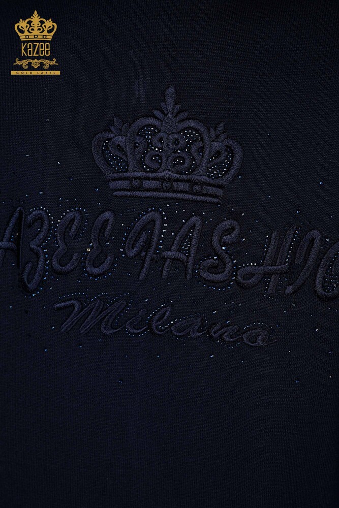 Toptan Kadın Eşofman Takımı Fermuarlı Lacivert - 30638 | KAZEE - 13