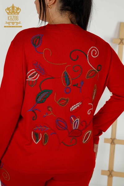 Toptan Kadın Eşofman Takımı Renkli Desenli Kırmızı - 16657 | KAZEE - Thumbnail