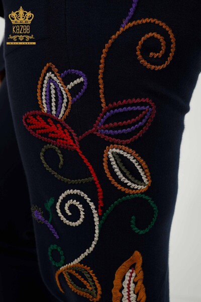 Toptan Kadın Eşofman Takımı Renkli Desenli Lacivert - 16657 | KAZEE - Thumbnail