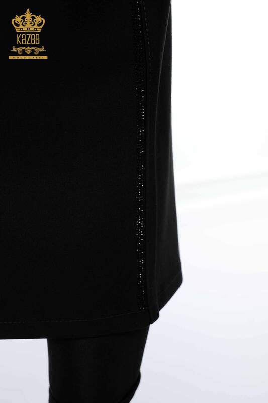 Toptan Kadın Etek Cep Detaylı Siyah - 4208 | KAZEE