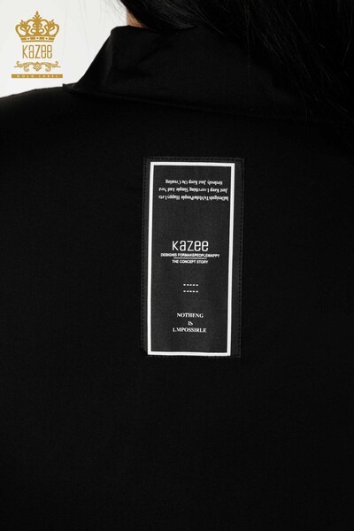 Toptan Kadın Gömlek Renk Geçişli Siyah - 20308 | KAZEE - Thumbnail