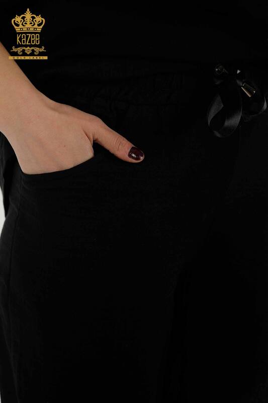 Toptan Kadın Gömlek Takım Cepli Siyah - 20401 | KAZEE