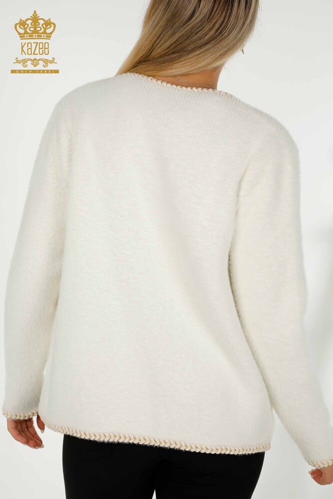 Toptan Kadın Hırka Angora Cepli Ekru - 30263 | KAZEE - 7