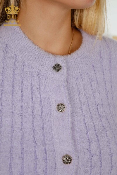 Toptan Kadın Hırka Angora Dokuma Lila - 30321 | KAZEE - 3