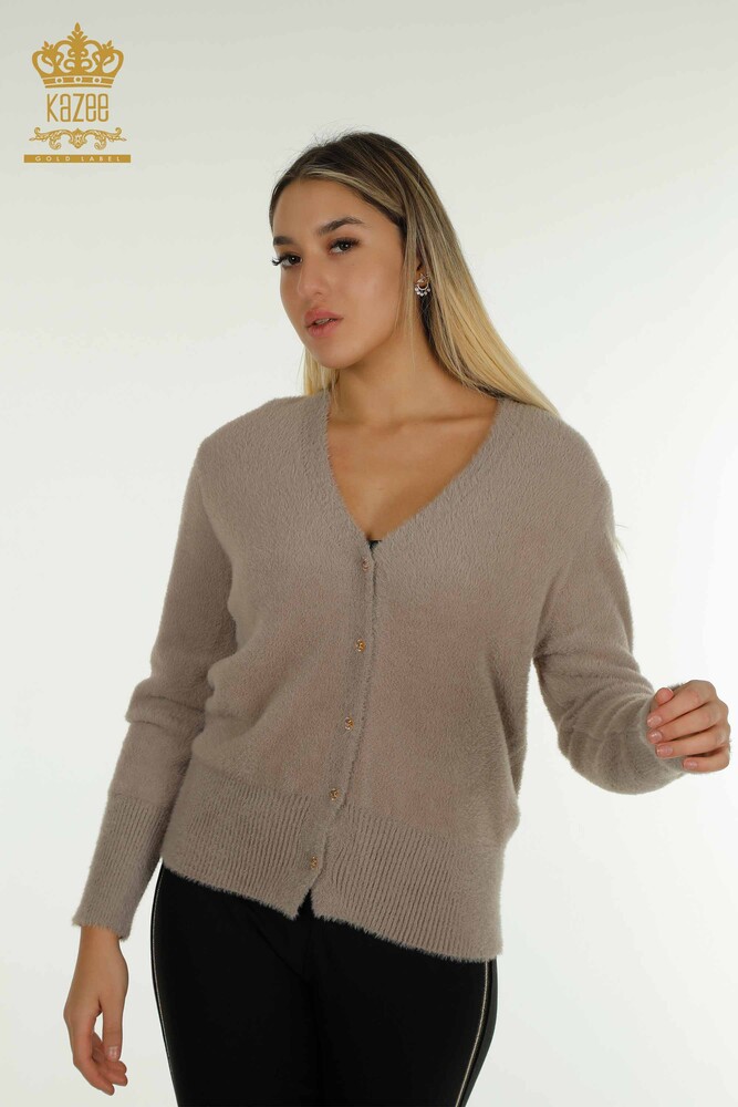 Toptan Kadın Hırka Angora Gri - 30447 | KAZEE - 1