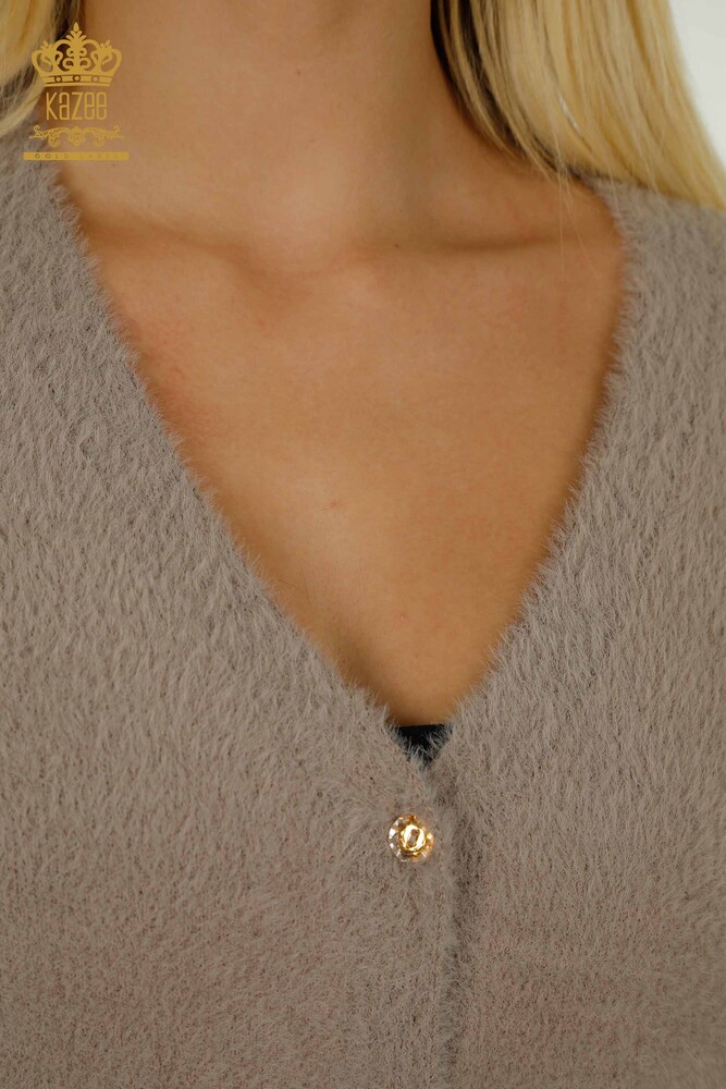 Toptan Kadın Hırka Angora Gri - 30447 | KAZEE - 4
