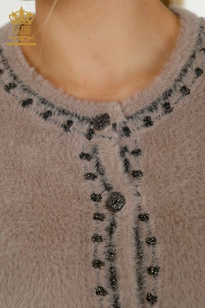 Toptan Kadın Hırka Angora İki Cepli Vizon - 30371 | KAZEE - 3