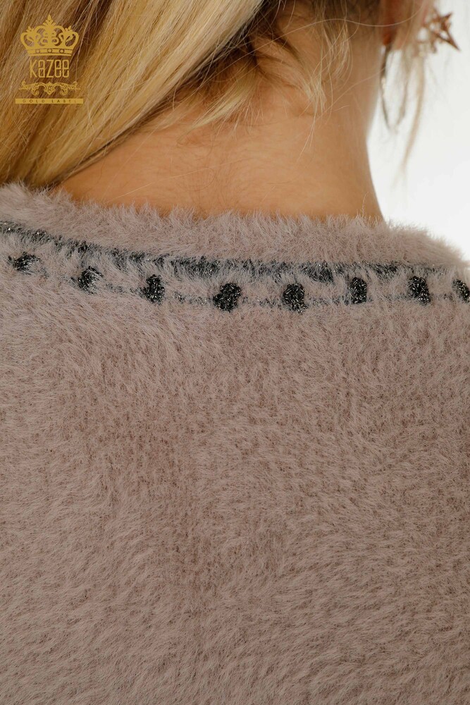 Toptan Kadın Hırka Angora İki Cepli Vizon - 30371 | KAZEE - 8