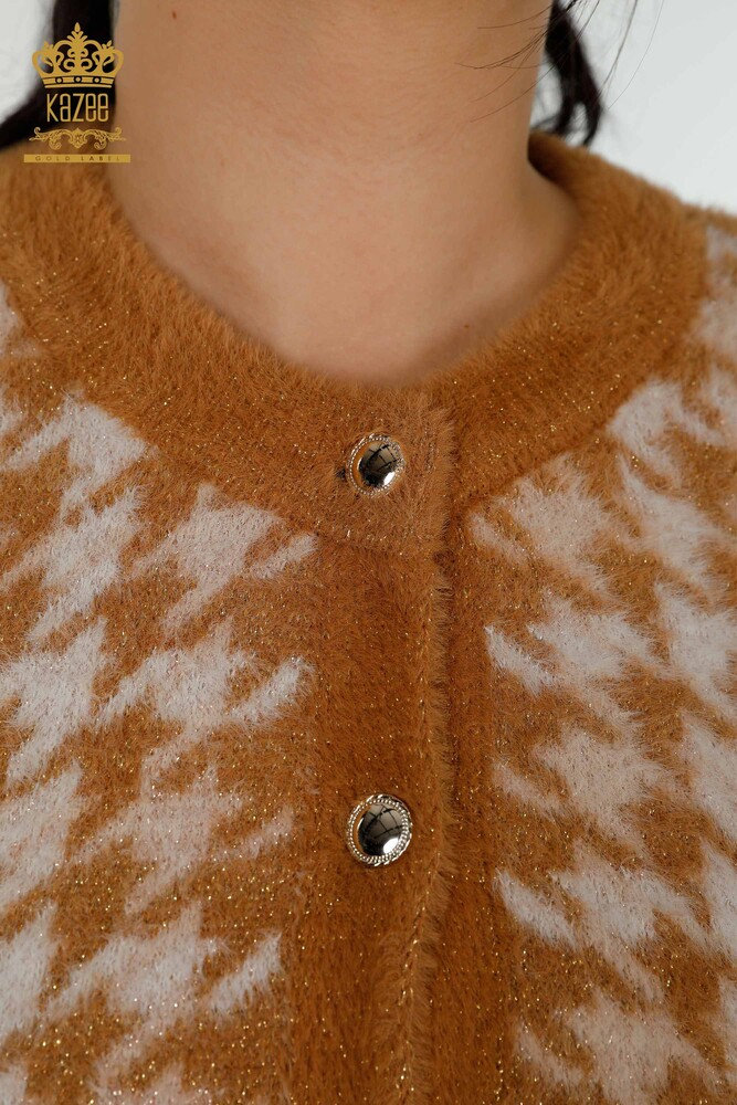 Toptan Kadın Hırka Angora Koyu Bej - 30128 | KAZEE - 3