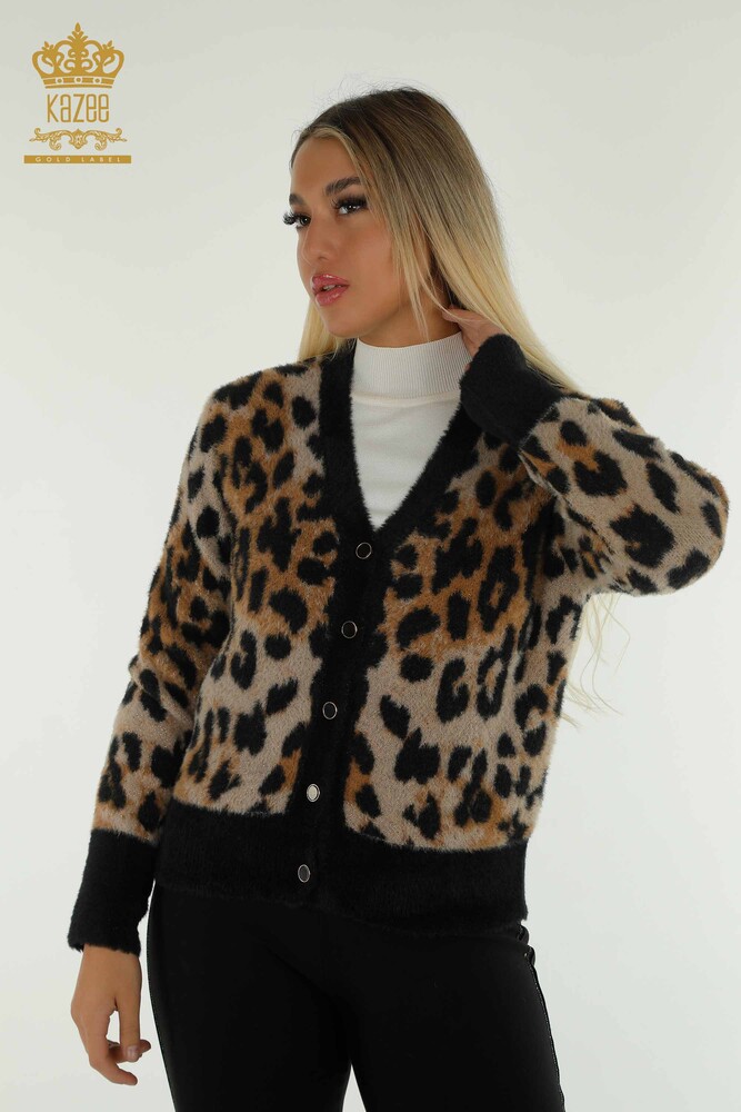 Toptan Kadın Hırka Angora Leopar - 30630 | KAZEE - 1