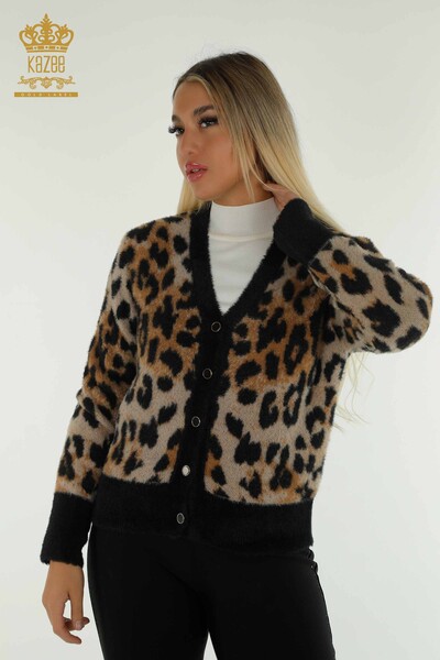 Toptan Kadın Hırka Angora Leopar - 30630 | KAZEE - 1