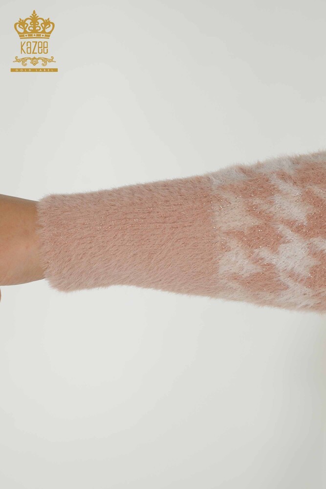 Toptan Kadın Hırka Angora Pudra - 30128 | KAZEE - 4