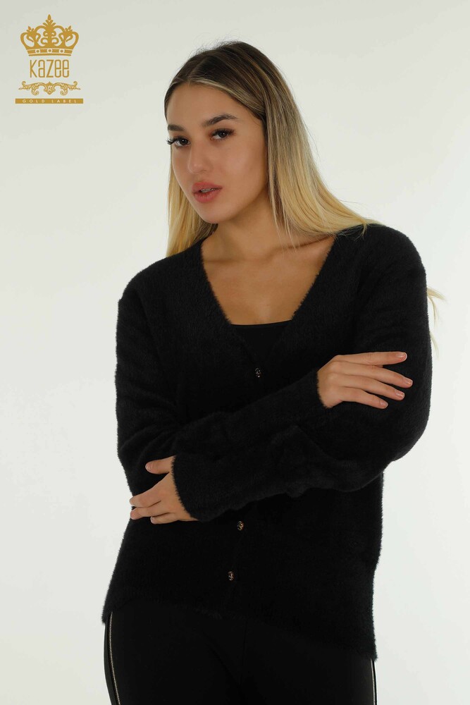 Toptan Kadın Hırka Angora Siyah - 30447 | KAZEE - 1